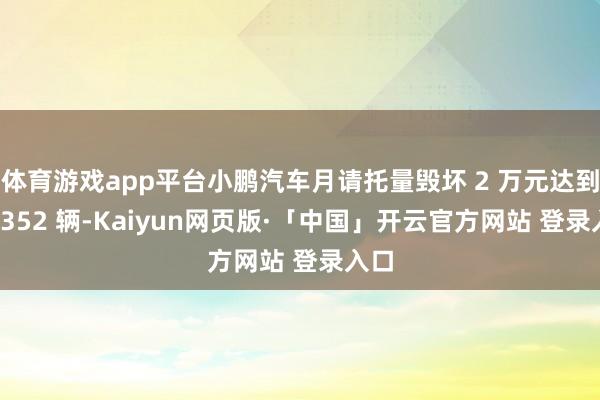 体育游戏app平台小鹏汽车月请托量毁坏 2 万元达到 21352 辆-Kaiyun网页版·「中国」开云官方网站 登录入口