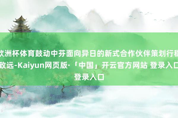 欧洲杯体育鼓动中芬面向异日的新式合作伙伴策划行稳致远-Kaiyun网页版·「中国」开云官方网站 登录入口