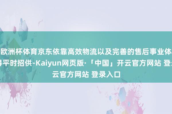 欧洲杯体育京东依靠高效物流以及完善的售后事业体系取得平时招供-Kaiyun网页版·「中国」开云官方网站 登录入口