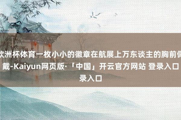 欧洲杯体育一枚小小的徽章在航展上万东谈主的胸前佩戴-Kaiyun网页版·「中国」开云官方网站 登录入口